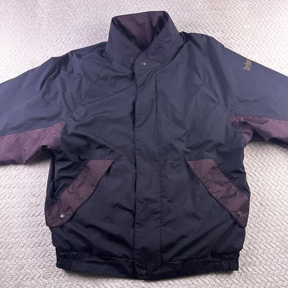 DryJoys FootJoy Golf Jacket Mens Medium FJ Full Zip Houndstooth Rain Wind - Picture 4 of 16